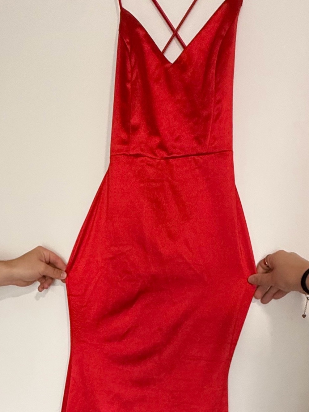 Windsor Red Strapless Satin Slip Dress